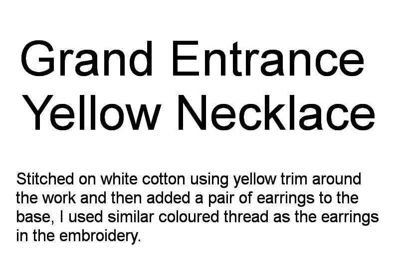 Grand Entrance Machine Embroidery Designs. Orange yellow embroiderred necklace by Stitchingart.