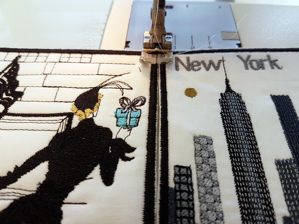 Sewing out the New York Machine Embroidery Design Set