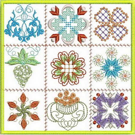 Miniature Baltimore Quilts Machine Embroidery Designs