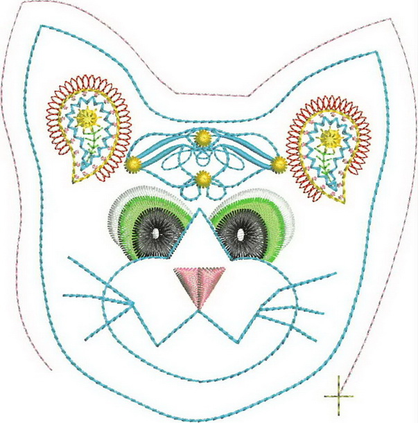 Cuddles the Cat Machine Embroidery Designs