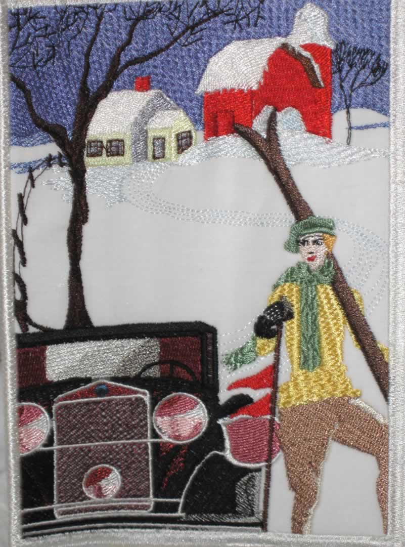 Winter Wonderland Machine Embroidery Designs. Bag. Ice Skaiting. Snow. Tobbogoning. Skiing.