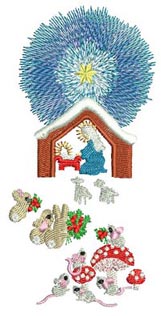 Wonder Machine Embroidery Designs by Stitchingart. Easter and religious christmas set. With deer, squirrels, owls, bunnies and animals around mary