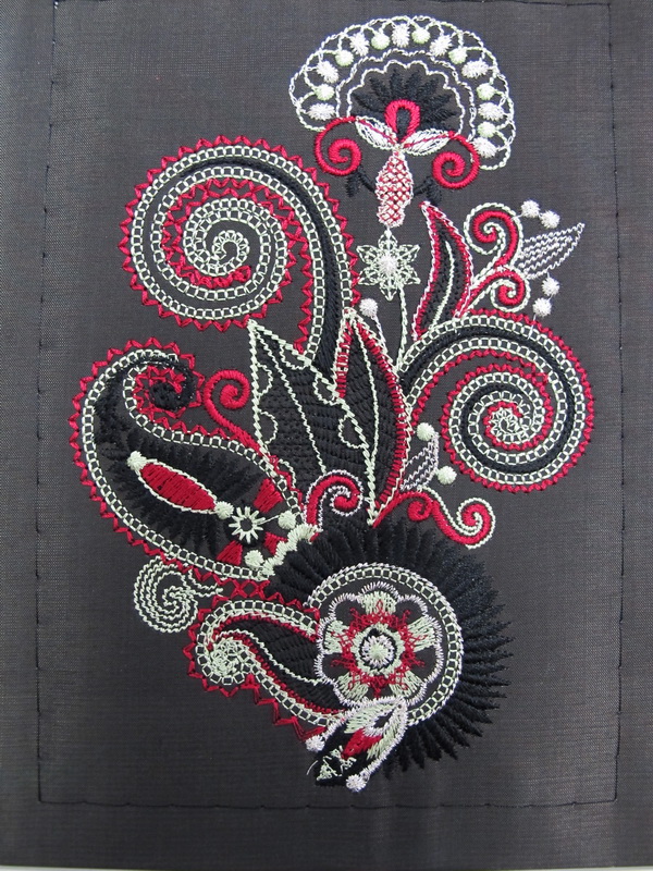 Blue Crush Machine Embroidery Designs by Stitchingart. Artistic decorative bag.