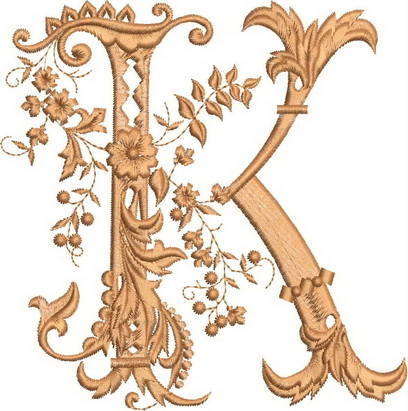 Monograms Machine Embroidery Designs. Letter K