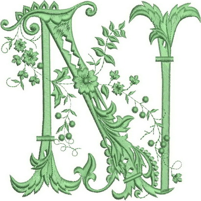 Monograms Machine Embroidery Designs. Letter N