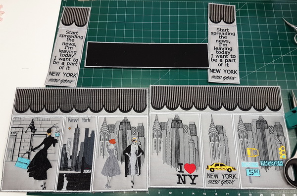 New York Machine Embroidery Designs. Stitching panels together
