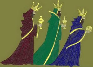 3 Wise Men machine embroidery designs, Christmas wall haning