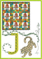 J, jaguar, jelly, abc, alphabet, wall hanging, machine embroidery designs