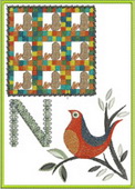 N, nightdale, nuts, abc, alphabet, wall hanging, machine embroidery designs