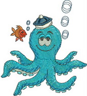 O, octopus, orange, abc, alphabet, wall hanging, machine embroidery designs