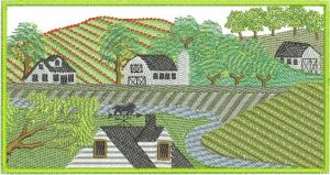 amish, machine embroidery designs, horse, carriage, church, amish children, barn, dairy cow, topiary, home sweet home, flowers, quilts, amish homes, wall hanging, 