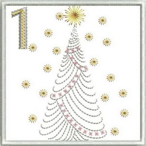 Christmas tree, stars Advent calendar, christmas, machine embroidery designs, holiday