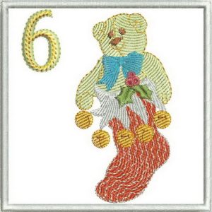 teddy bear, stocking, santa present, Advent calendar, christmas, machine embroidery designs, holiday, wall hanging, decorations