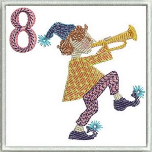 elf, trumpet, Advent calendar, christmas, machine embroidery designs, holiday, wall hanging, decorations