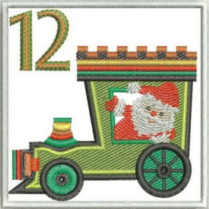 santa, car, truck., Advent calendar, christmas, machine embroidery designs, holiday, wall hanging, decorations,