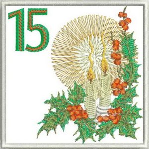 candle, holly, Advent calendar, christmas, machine embroidery designs, holiday, wall hanging, decorations,