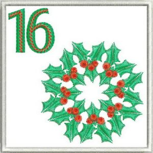 holly, wreath, Advent calendar, christmas, machine embroidery designs, holiday, wall hanging, decorations