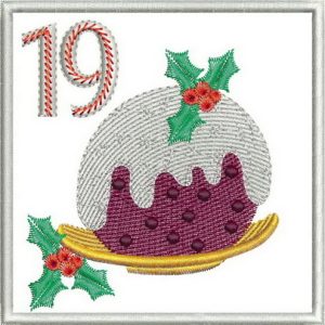 plumb pudding, christmas pudding, holly, Advent calendar, christmas, machine embroidery designs, holiday, wall hanging, decorations