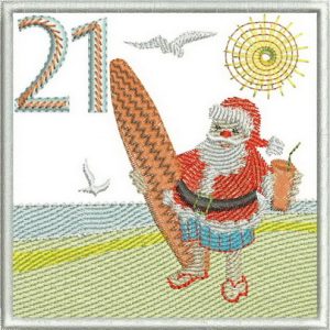 santa, australia, surf, bird, beach, sun, Advent calendar, christmas, machine embroidery designs, holiday, wall hanging, decorations