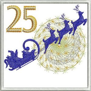 santa sleigh, reindeers, sun, Advent calendar, christmas, machine embroidery designs, holiday, wall hanging, decorations