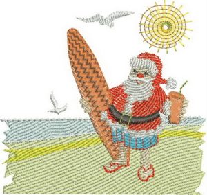 santa, australia, surf, bird, beach, sun, Advent calendar, christmas, machine embroidery designs, holiday, wall hanging, decorations