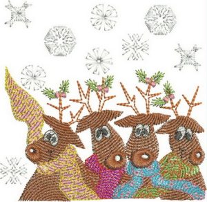 reindeer, snowflakes, Advent calendar, christmas, machine embroidery designs, holiday, wall hanging, decorations