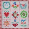 Miniature Baltimore Quilts, machine embroidery designs, flowers, floral, topairy, plants, pot, decorative, artistic, patterns, quilt, wreath, ribbon, heart, love heart, tulip, birds, pot plant, dress, clothing, strawberry