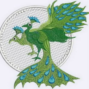 Peacock, bird, machine embroidery designs, bag