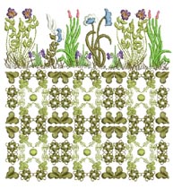 Tulips, floral, flowers, machine embroidery designs, artistic, blue flowers, cushion