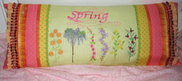 Blooming lovely, mahchine embroidery designs, floral, wall hanging, spring, flowers, trees, daisy, dragonfly, leaves, love birds, sun flowers, wisteria