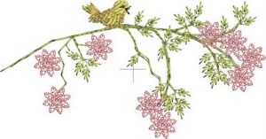 Blooming lovely, mahchine embroidery designs, floral, wall hanging, spring, flowers, trees, daisy, dragonfly, leaves, love birds, sun flowers, wisteria