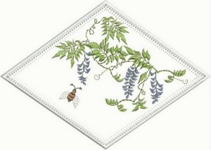 Blooming lovely, mahchine embroidery designs, floral, wall hanging, spring, flowers, trees, daisy, dragonfly, leaves, love birds, sun flowers, wisteria