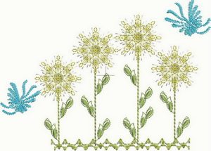 Blooming lovely, mahchine embroidery designs, floral, wall hanging, spring, flowers, trees, daisy, dragonfly, leaves, love birds, sun flowers, wisteria