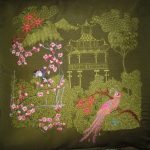 Cherry Blossoms, machine embroidery designs, peacock, birds, chinese lang, pavillion, blossoms, cherry blossoms, tree, butterfly, artistic, sewing machine cover, bag, cushion, quilt