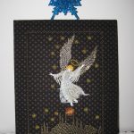 Christmas, angel, stars, nativity scene, mary, jesus, christmas tree, christmas card, wall hanging, table cloth, hand towel, napkin, apron, bag, wall hanging, may angels attend you guard from above guide and protect you surround you with love