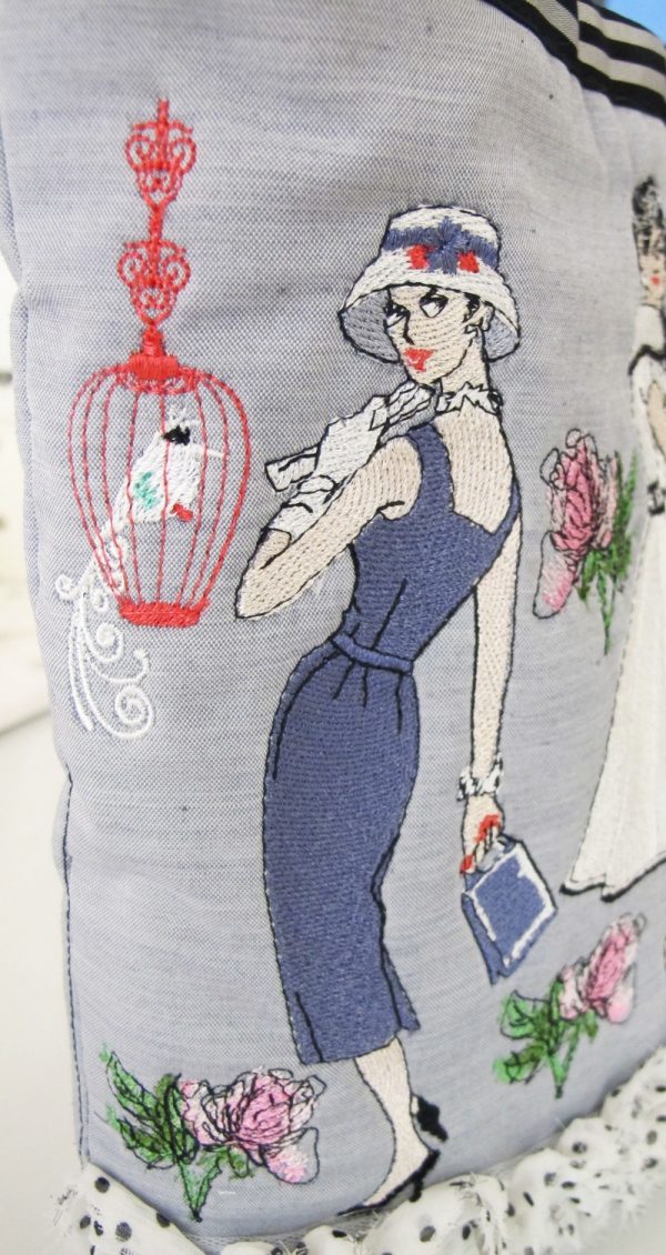 City Slicker, machine embroidery designs, fashion, ladies, bird cage, bird, bag, umbrela, eifell tower, poodle, star, moon, flower, rose, floral, clothing