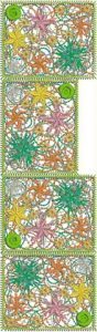 Colour burst, machine embroidery designs, bag, flowers, floral, tablet mat, place mat, artistic, decorative