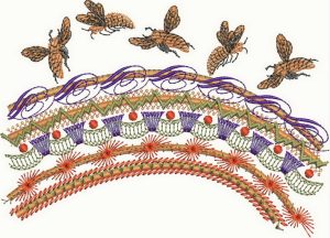 Crazy Patch 2, machine embroidery designs, floral, flowers, decorative, artistic, birds, leaves, branches, dragon, swirls, bow, cat, violet, bee, star, blue bird, posies, cushion, home decor