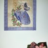 Crinoline lady, machine embroidery designs, bird, bird cage, flowers, floral, lady, beautiful