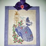 Crinoline lady, machine embroidery designs, bird, bird cage, flowers, floral, lady, beautiful