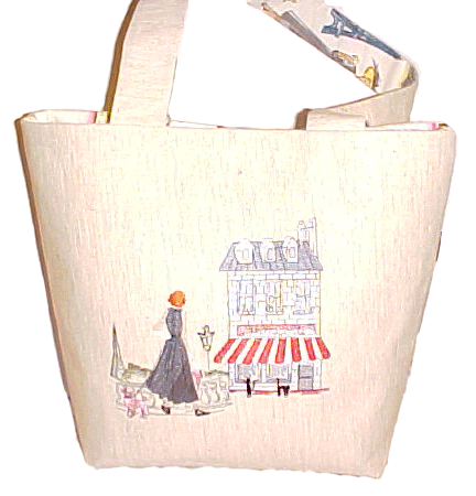 Paris, poodle, eiffel tower, lady walking a Parisian street, machine embroidery designs, clothing