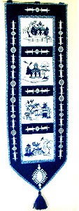 Blue Willow, machine embroidery designs, cushion, pillow, asian inspired, oriental, artistic, chinese, warrior, bonsai