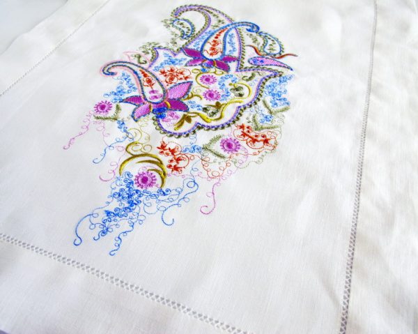 Dipti, machine embroidery designs, jacket, cushion, clothes hanger, table runner, decorative, floral, beautiful, cushion