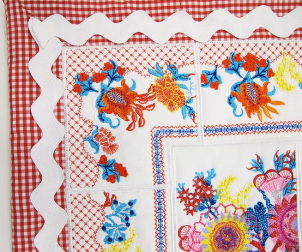 Down to Earth, machine embroidery designs, wall hanging, home decor, clothing, top, shirt, floral, flowers, patterns, quilt, artistic, decorative, colourful, pretty