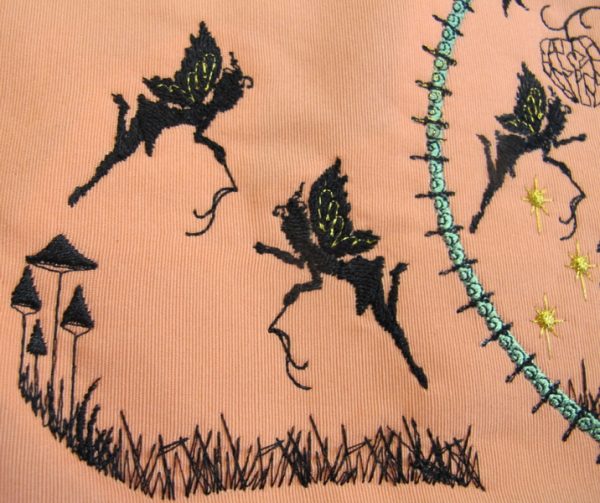 Dream Moon Fairies, machine embroidery designs, fairy, mushroom, leaves, stars, moon, tooth fairy, cushion, wall hanging