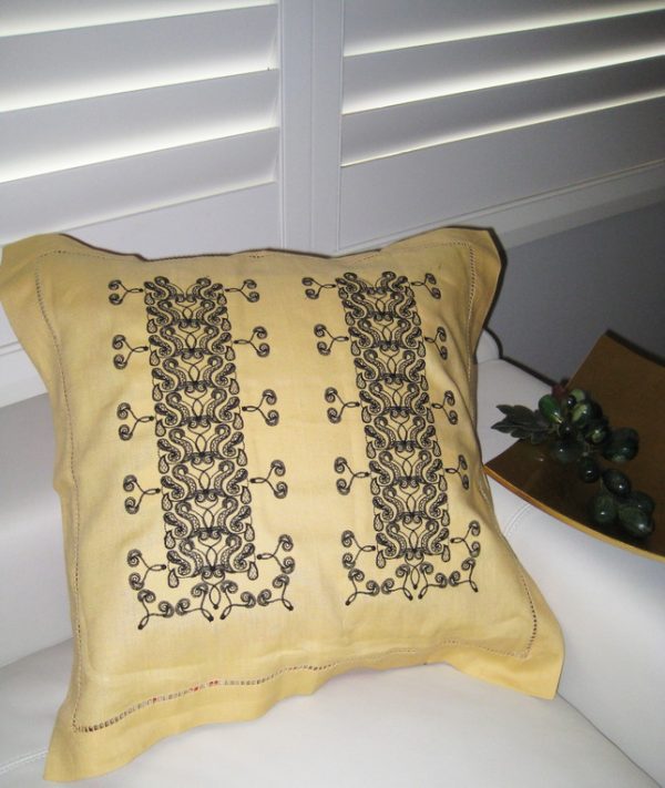 Ebony and Ivory, machine embroidery designs, artistic, decorative, cushion, bag, handbag