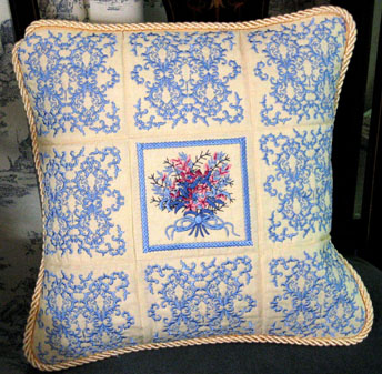 Fancy flowers, floral, machine embroidery designs, bouquet, decorative, cushion, bow, beautiful