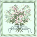 Fancy flowers, floral, machine embroidery designs, bouquet, decorative, cushion, bow, beautiful