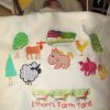 Farm Yard, machine embroidery designs, baby blanket, farm house, field, chicken, cow, fence, horse, dog, dachshund, flower, owl, pig, rooster, sheep, tree, childrens, quilt, cartoon, applique, stitch