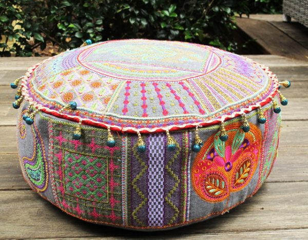 Feast of Colour, machine embroidery designs, artistic, patterns, creative, decorative, moroccan, middle east, floral, flowers, stars, leaves, funky patterns, foot stool, purse, bag, handbag, cushion, clothing, top, shirt, t-shirt, placemat, home decor, wall hanging, colourful, swirls, creative